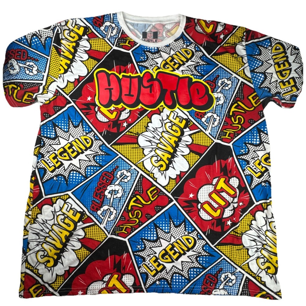 OG Hustle Mens Graphic T-Shirt 4XL Comic Book Pop Art Print Streetwear‎ Tee